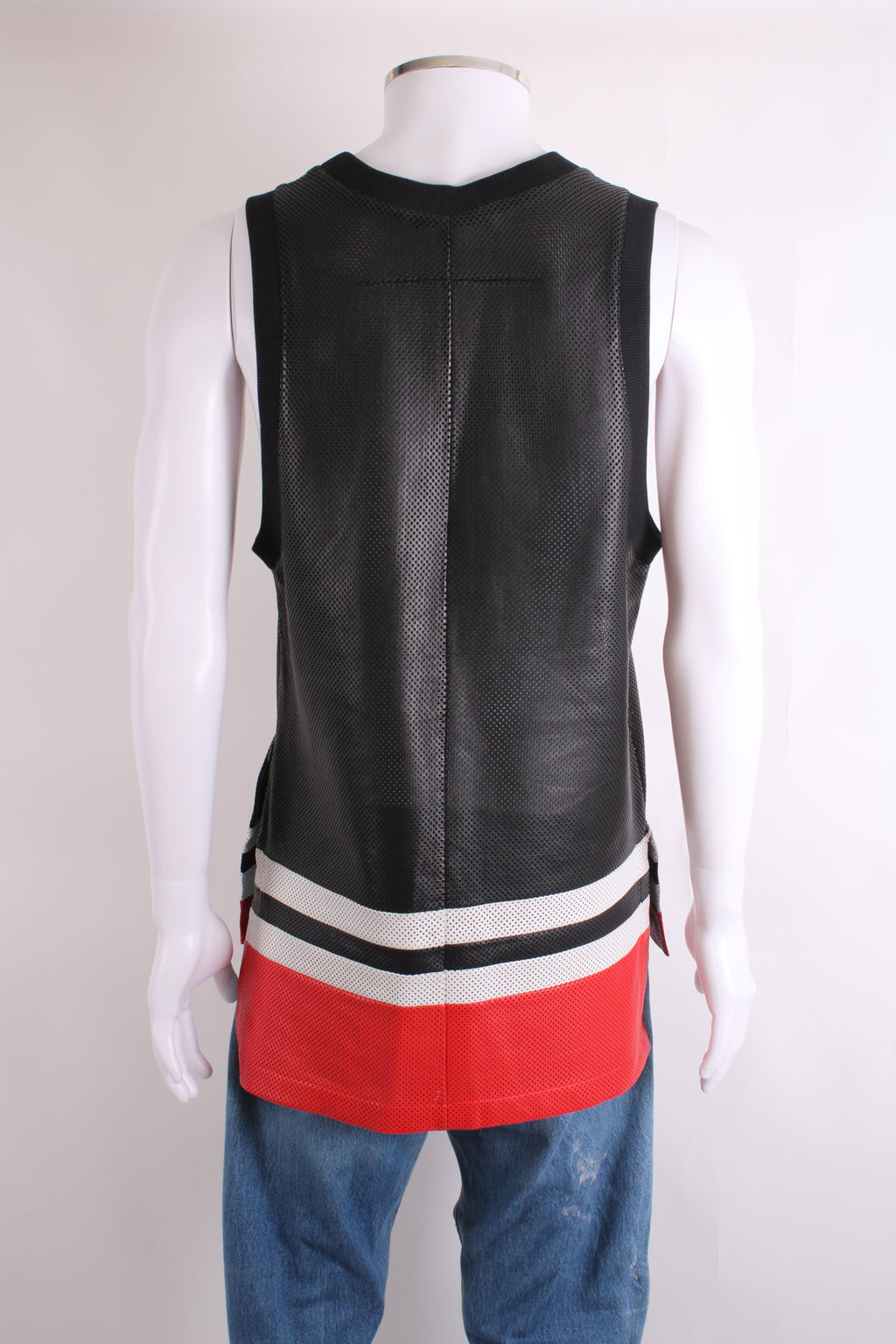 Givenchy Mesh Leather Vest Black/ Red M