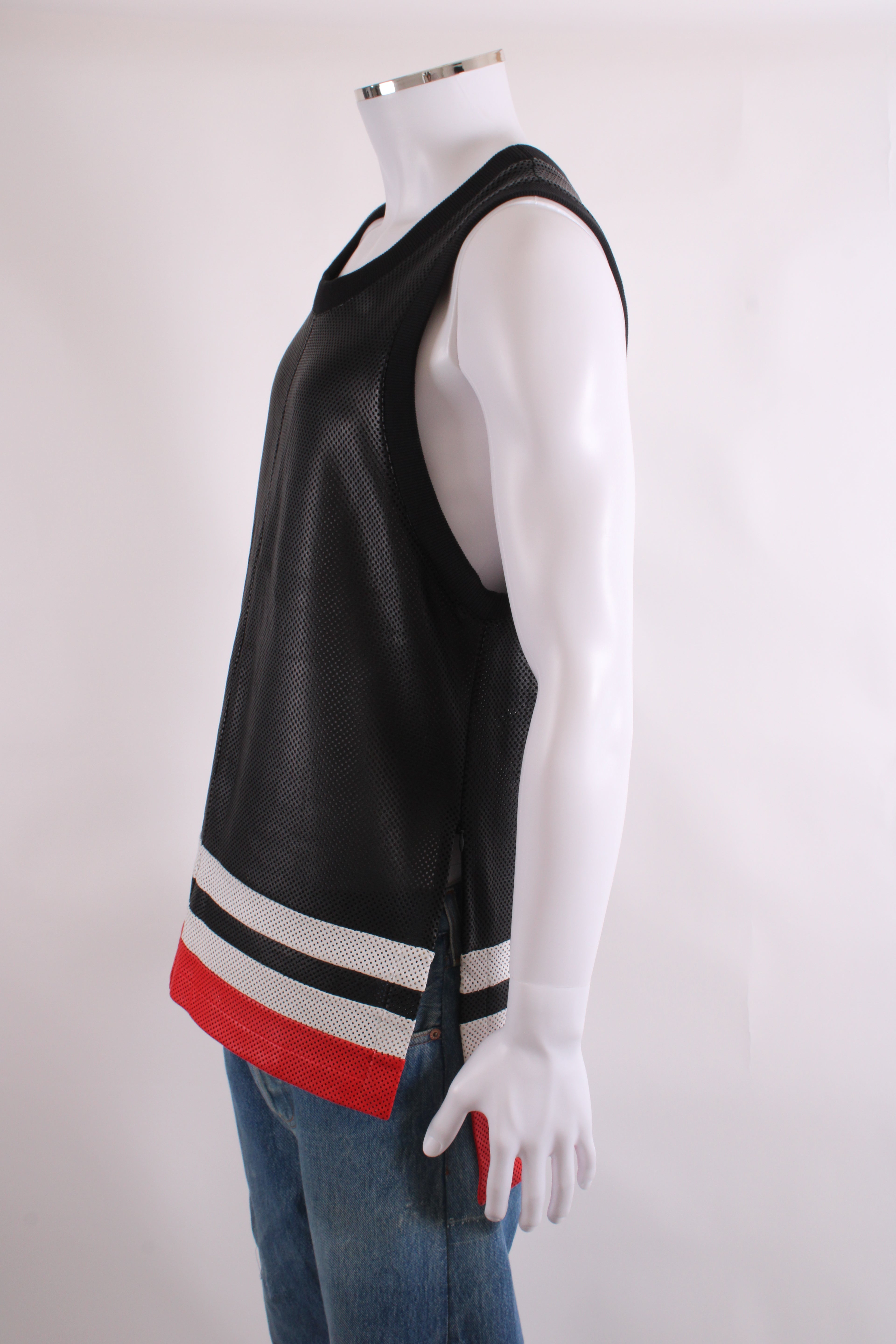 Givenchy Mesh Leather Vest Black/ Red M