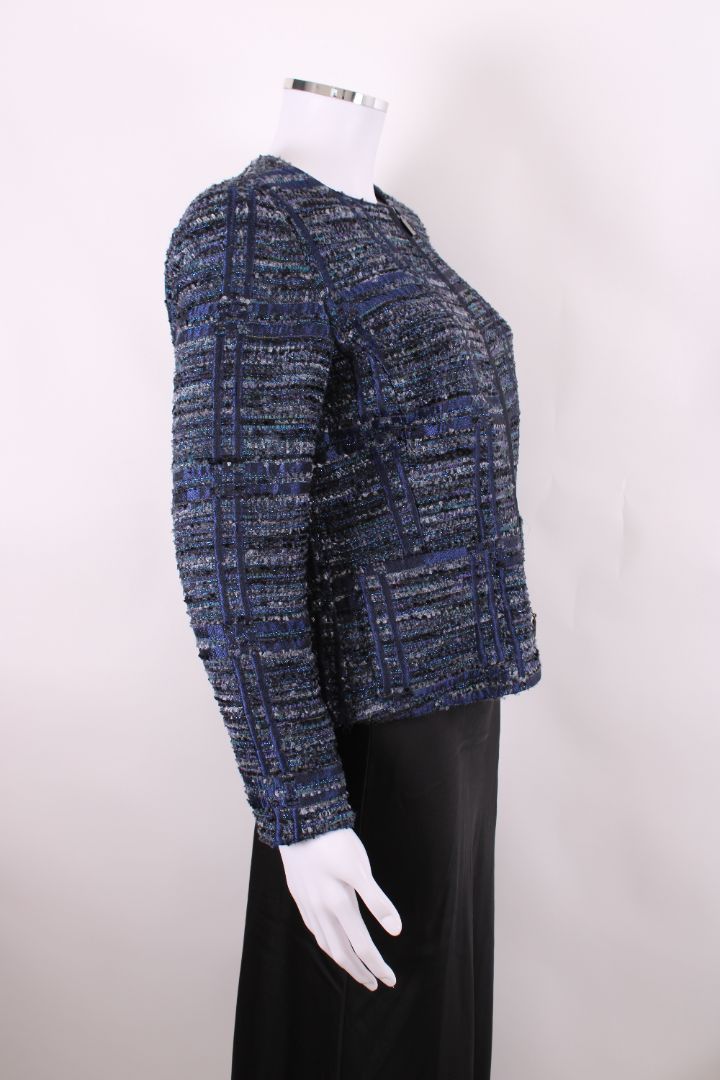 Armani Collezioni Boucle Zip Jacket Navy/ Blue S