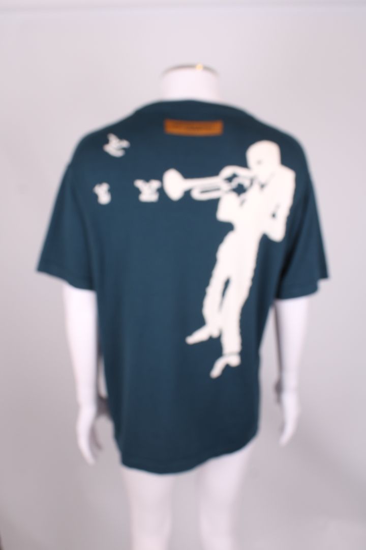 Louis Vuitton Jazz Trumpeter Knit T-Shirt Teal/white L