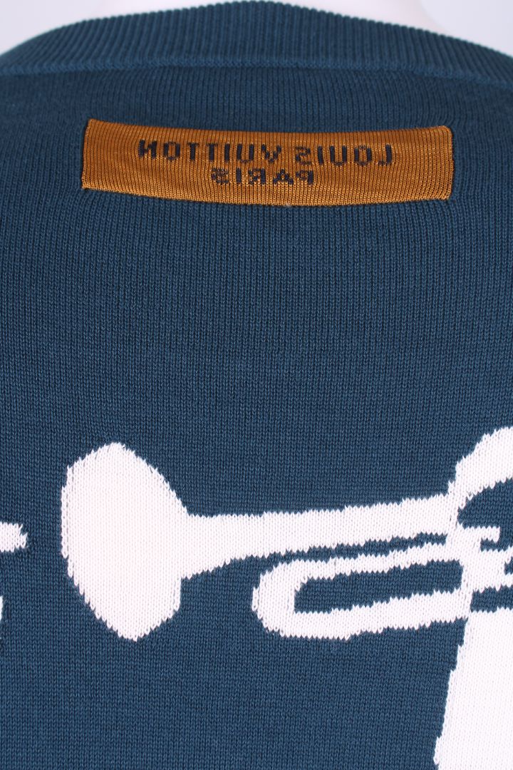Louis Vuitton Jazz Trumpeter Knit T-Shirt Teal/white L