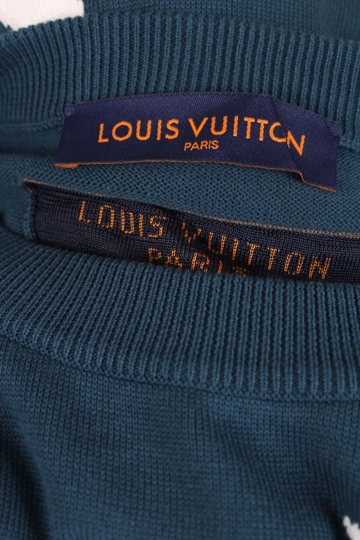 Louis Vuitton Jazz Trumpeter Knit T-Shirt Teal/white L