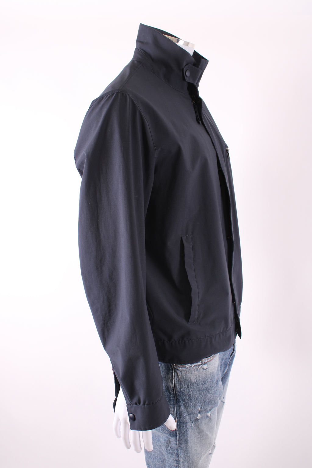 Prada Nylon Funnel Neck Jacket Navy 52
