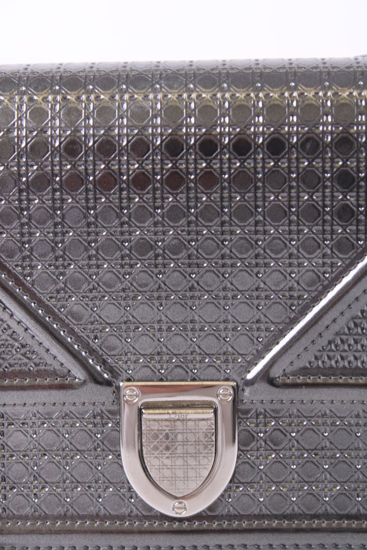 Dior Diorama Cannage Wallet On Chain Bag Gunmetal