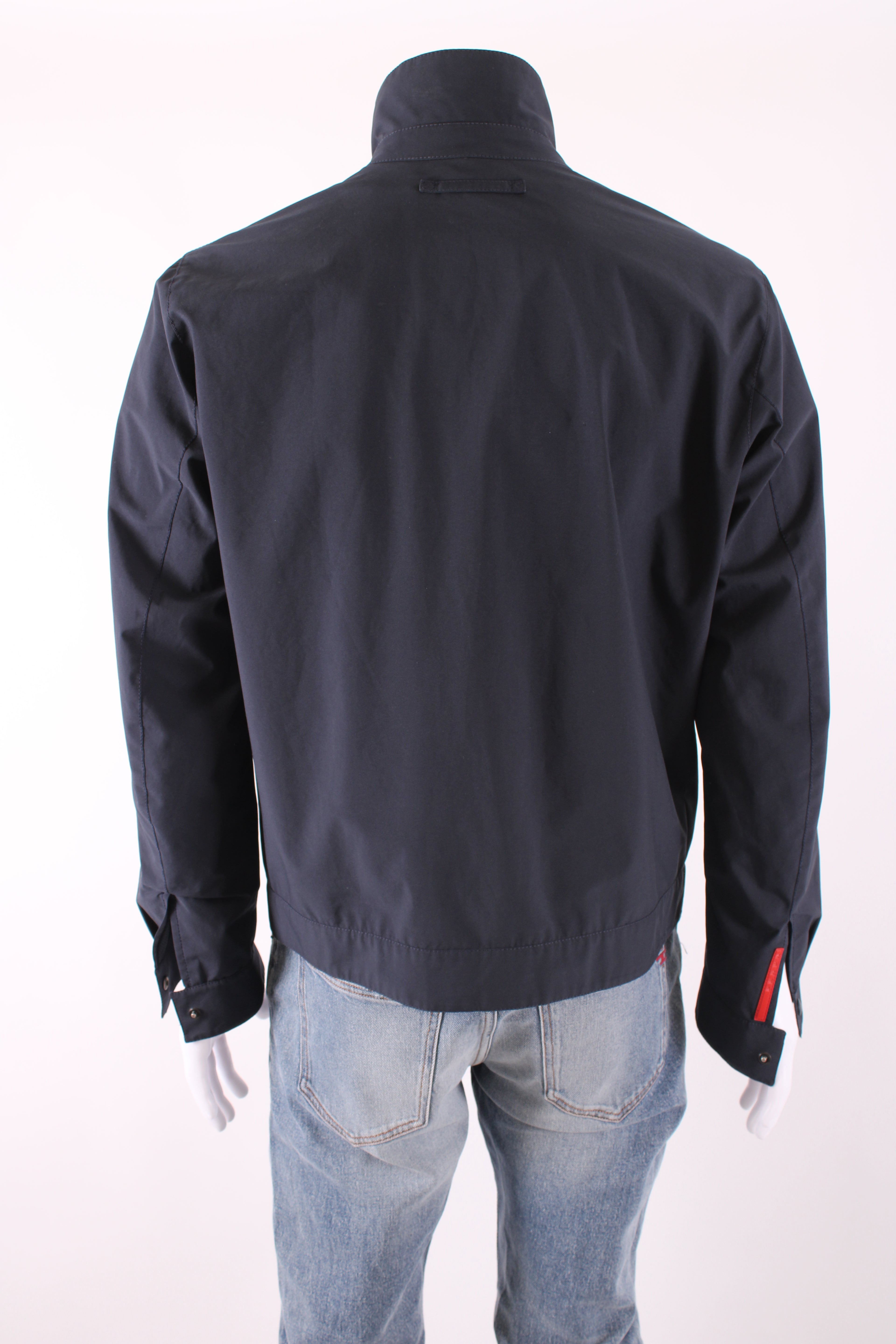 Prada Nylon Funnel Neck Jacket Navy 52