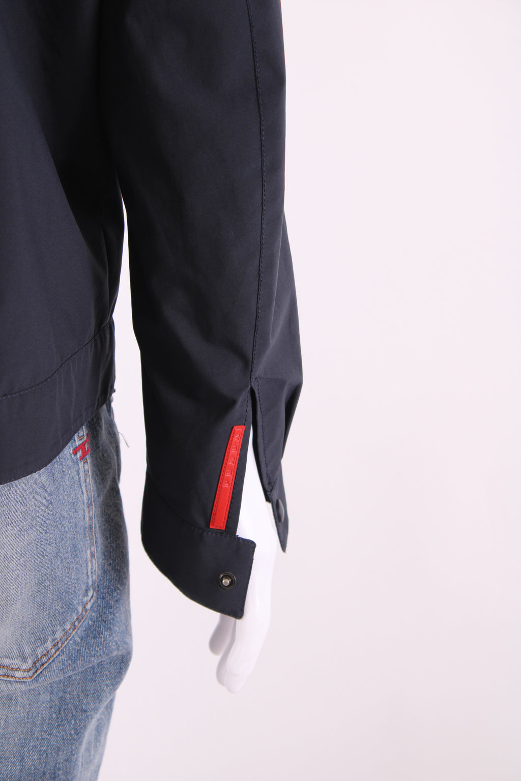Prada Nylon Funnel Neck Jacket Navy 52