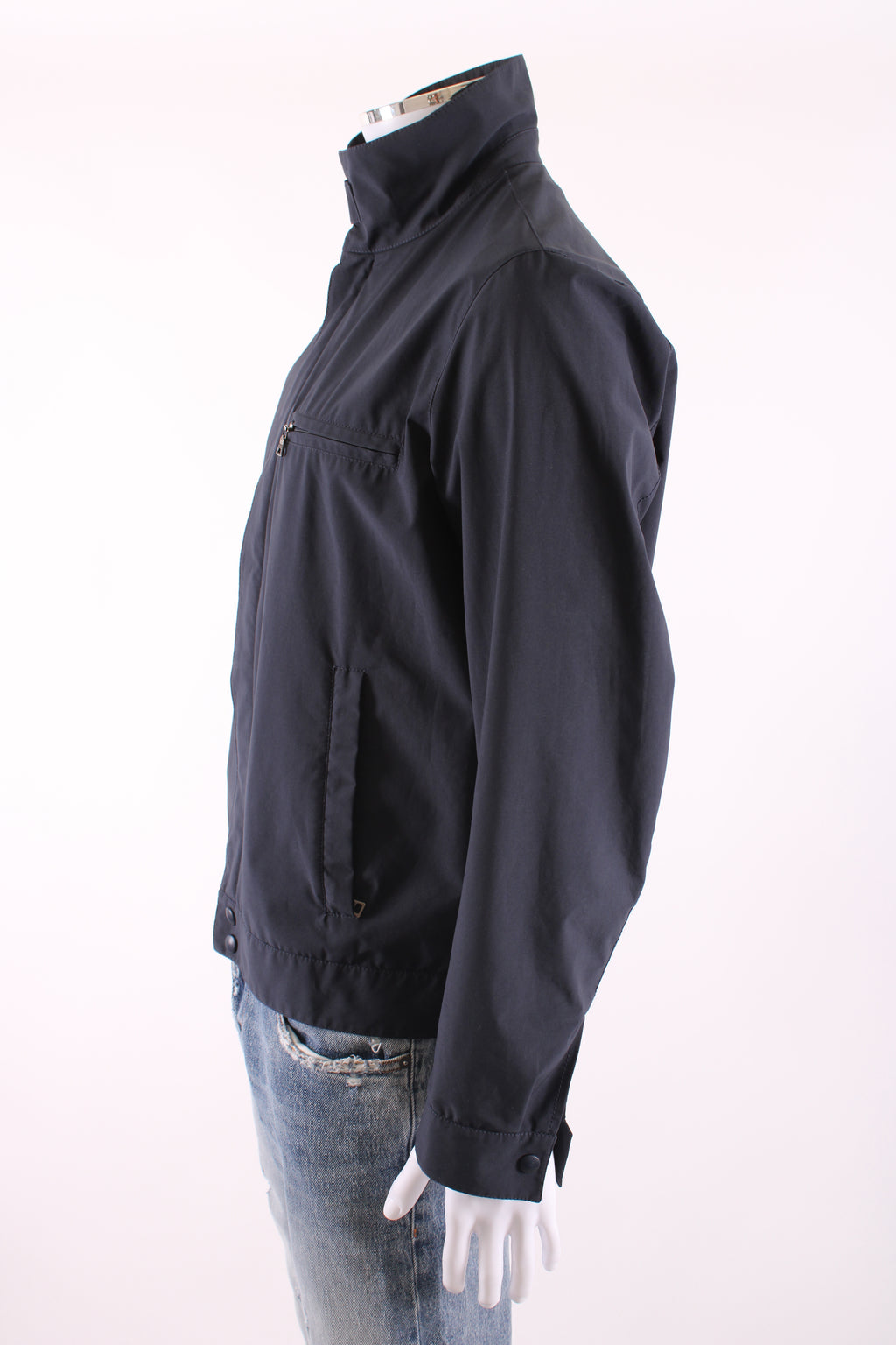 Prada Nylon Funnel Neck Jacket Navy 52