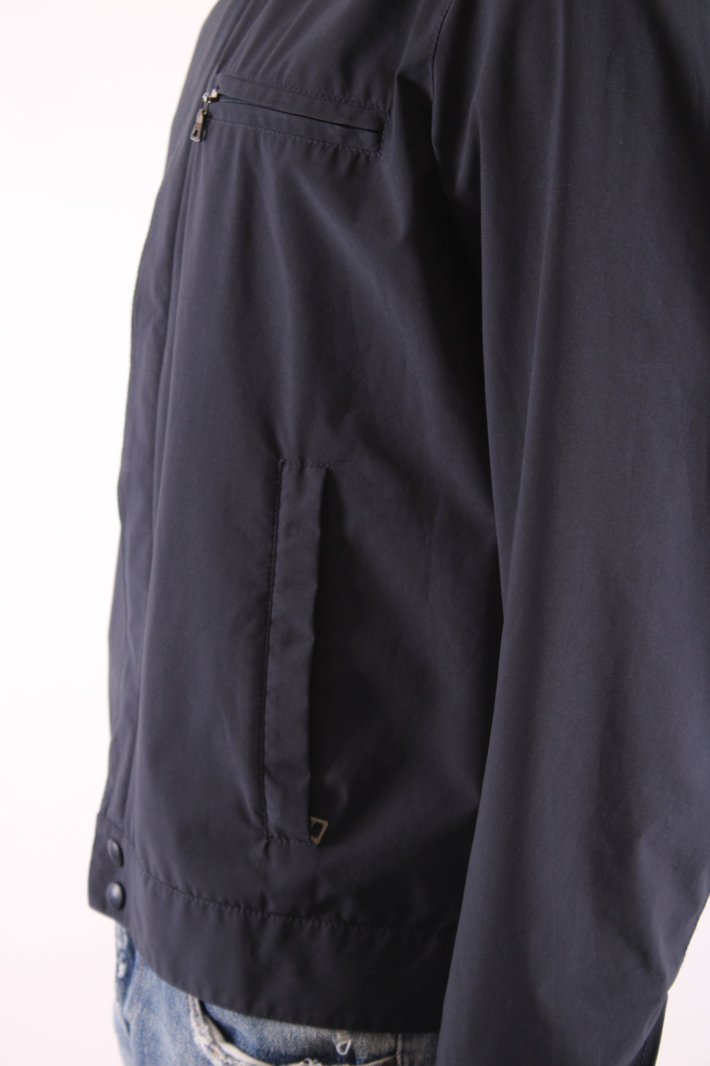 Prada Nylon Funnel Neck Jacket Navy 52