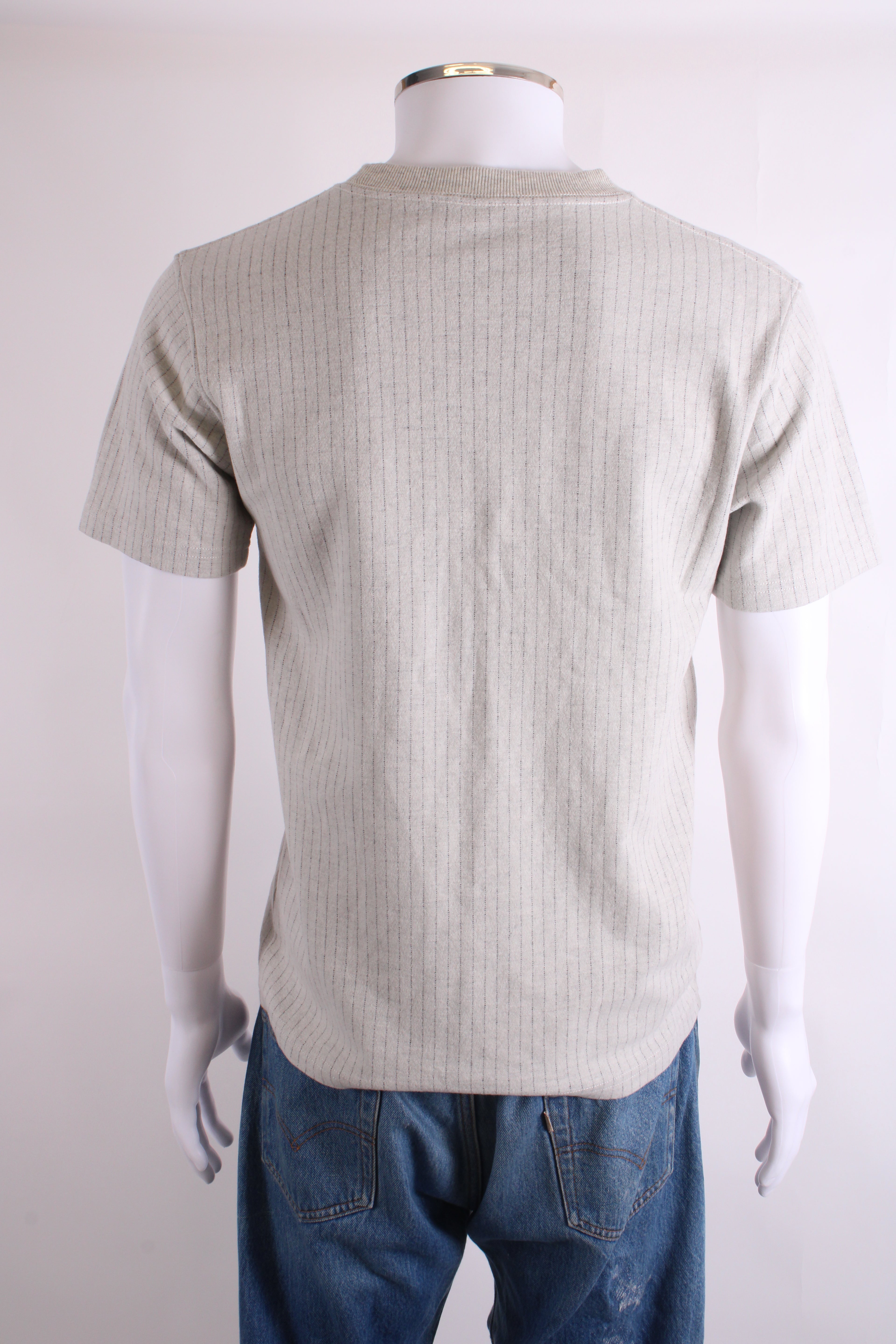 Dior Embroidered Stripe T-shirt Light Grey/ Navy M