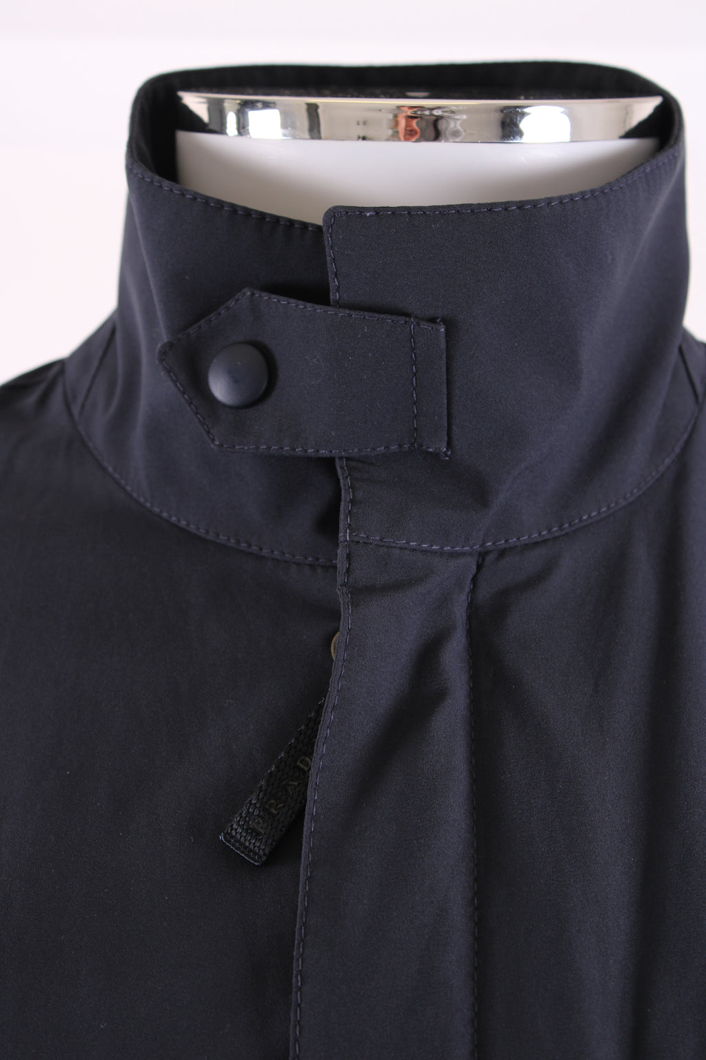 Prada Nylon Funnel Neck Jacket Navy 52