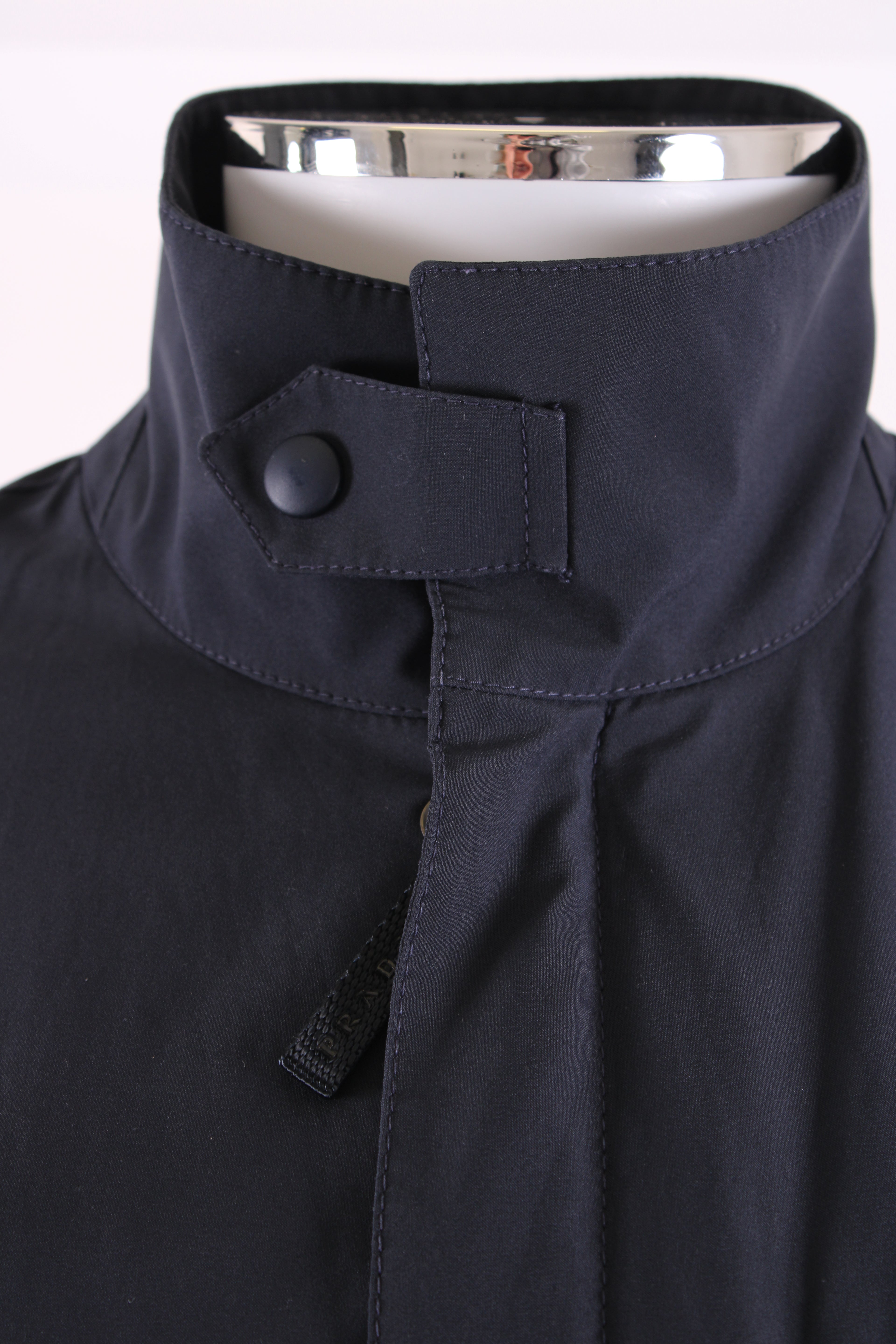 Prada Nylon Funnel Neck Jacket Navy 52
