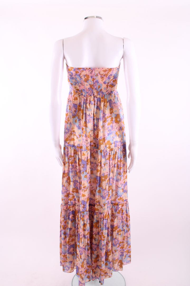Zimmermann Strapless Floral Dress Lilac/ Pink 10