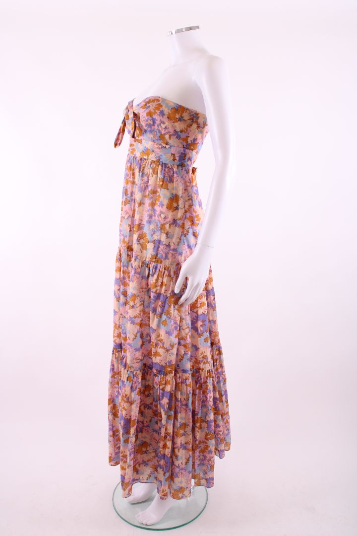 Zimmermann Strapless Floral Dress Lilac/ Pink 10