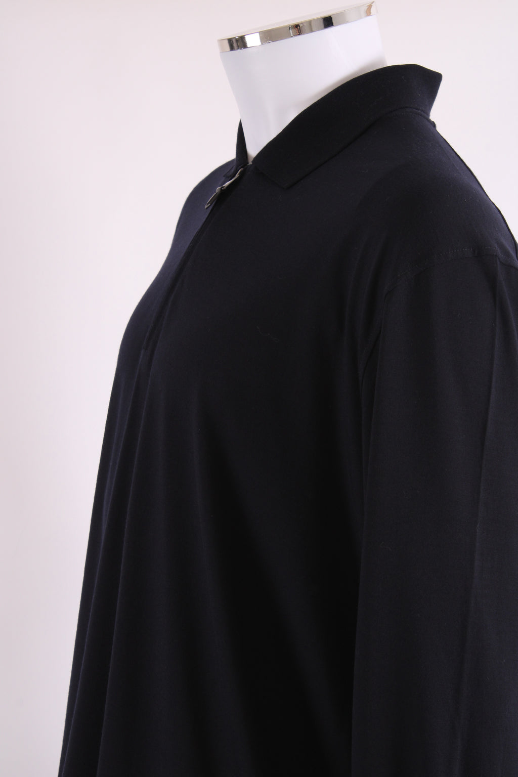 Canali L/S 3/4 Zip Polo Top Navy 3XL