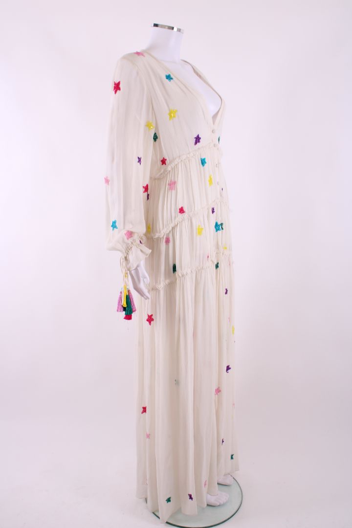Rococo Sand L/S Sequin Star Dress Cream/ Multi Coloured M