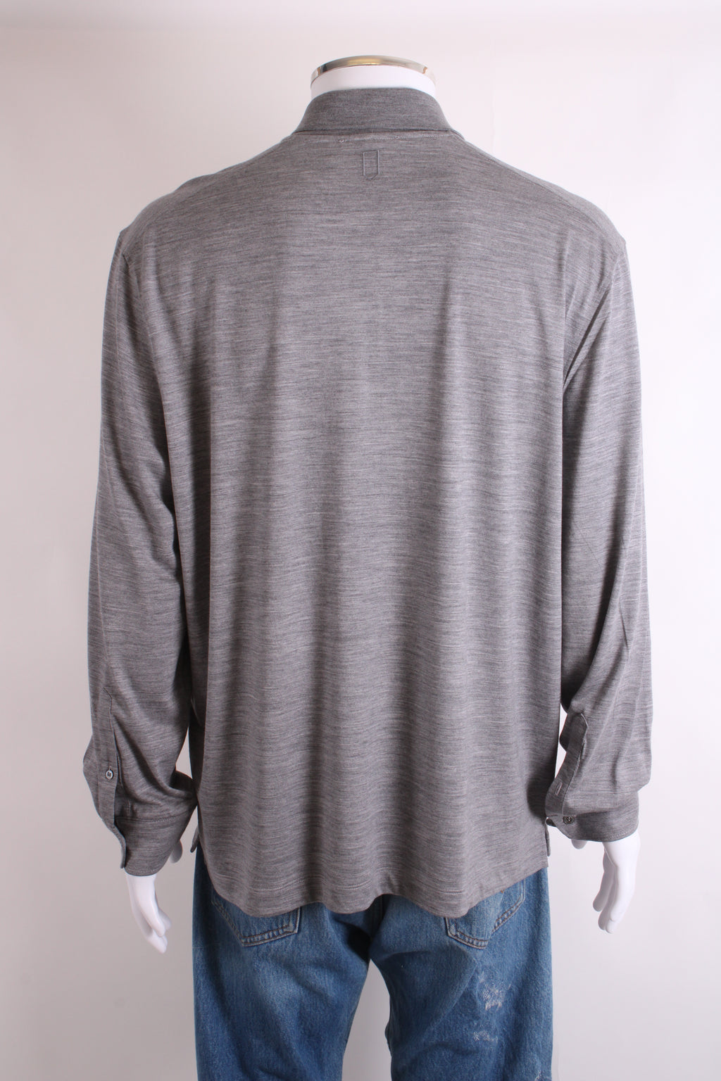 Canali L/S 3/4 Zip Polo Top Grey 3XL