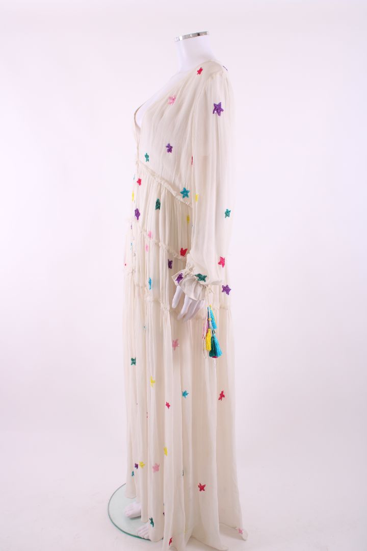 Rococo Sand L/S Sequin Star Dress Cream/ Multi Coloured M