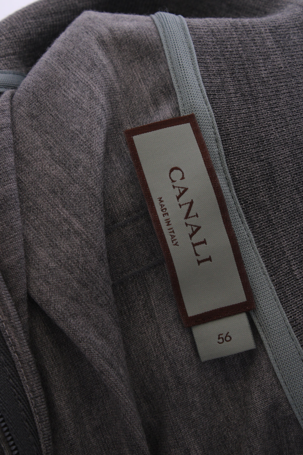 Canali L/S 3/4 Zip Polo Top Grey 3XL