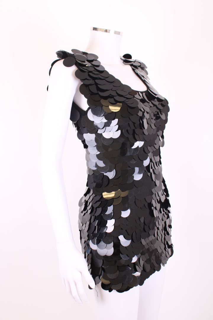 D&G S/S Disk Sequin Top Black S