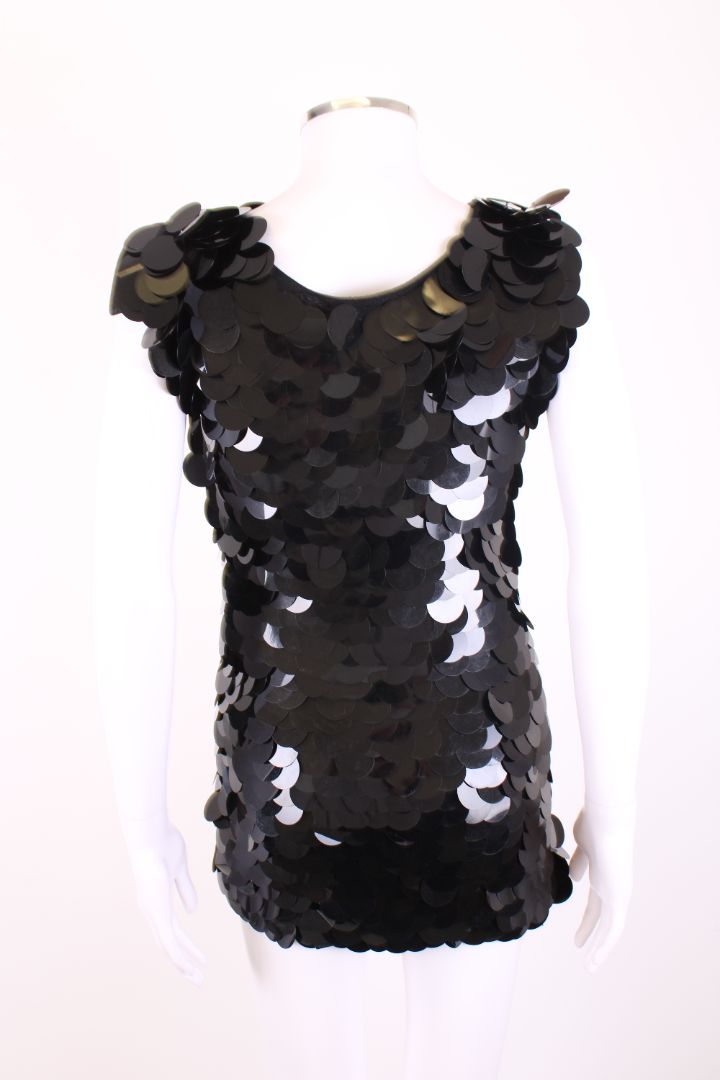 D&G S/S Disk Sequin Top Black S