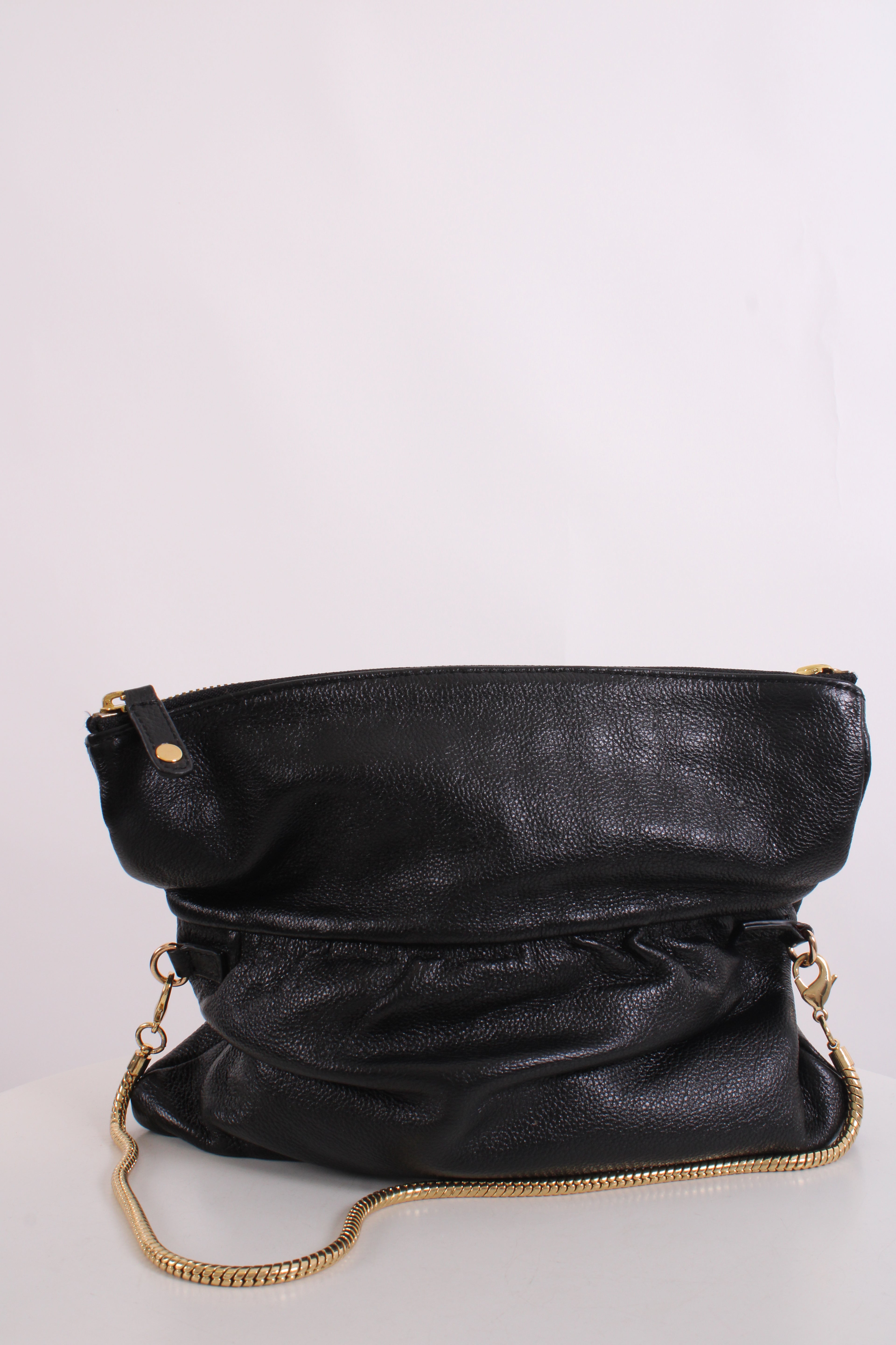 Thomas Wylde Skull Stud Fold Over Clutch Black/ Gold