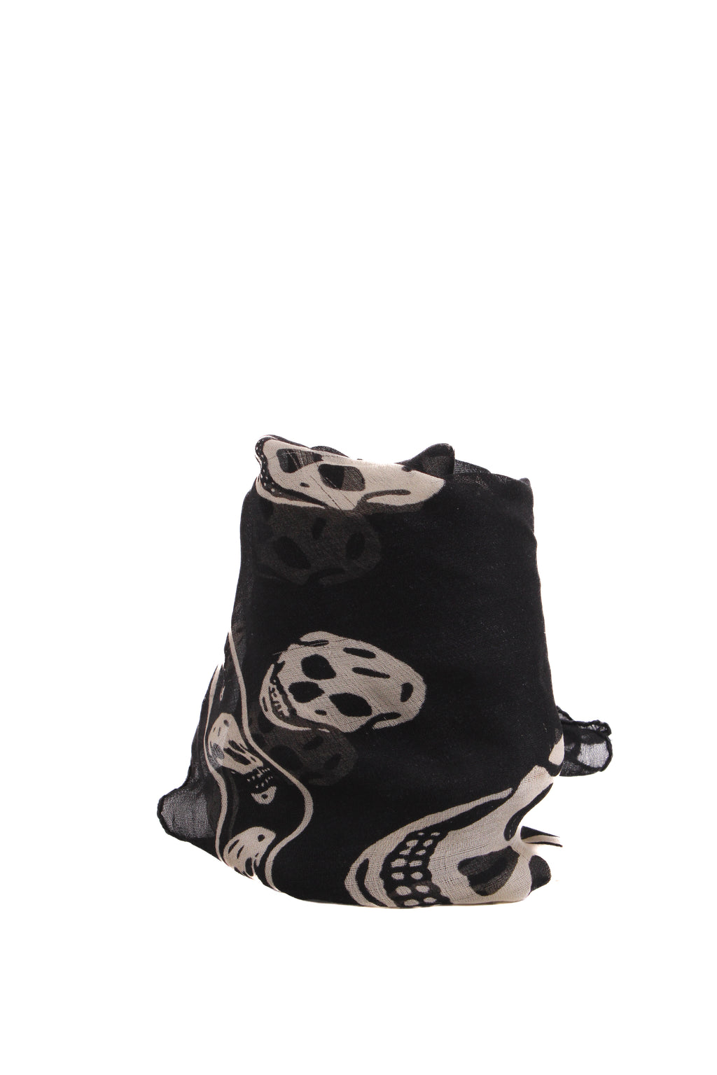 Alexander McQueen Skull Print Silk Scarf Black