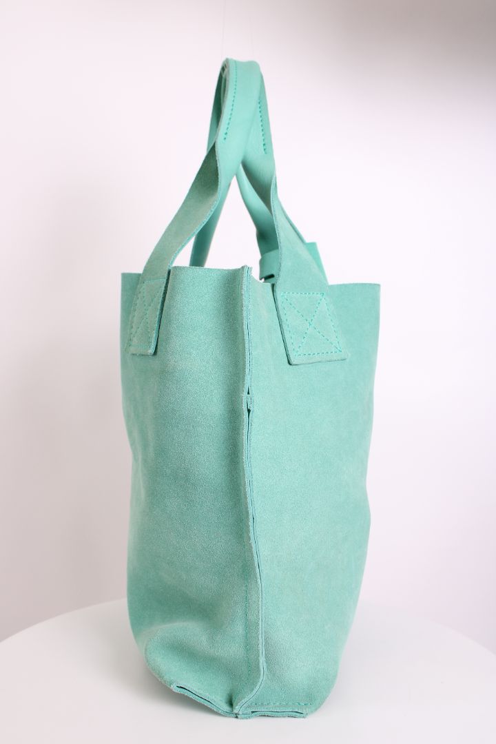Pedro Garcia Suede Tote Bag Turquoise