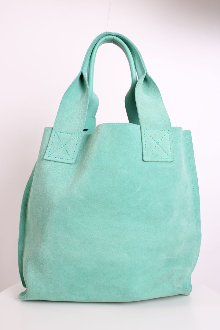 Pedro Garcia Suede Tote Bag Turquoise