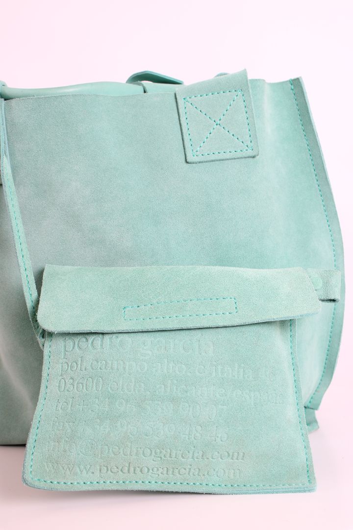 Pedro Garcia Suede Tote Bag Turquoise