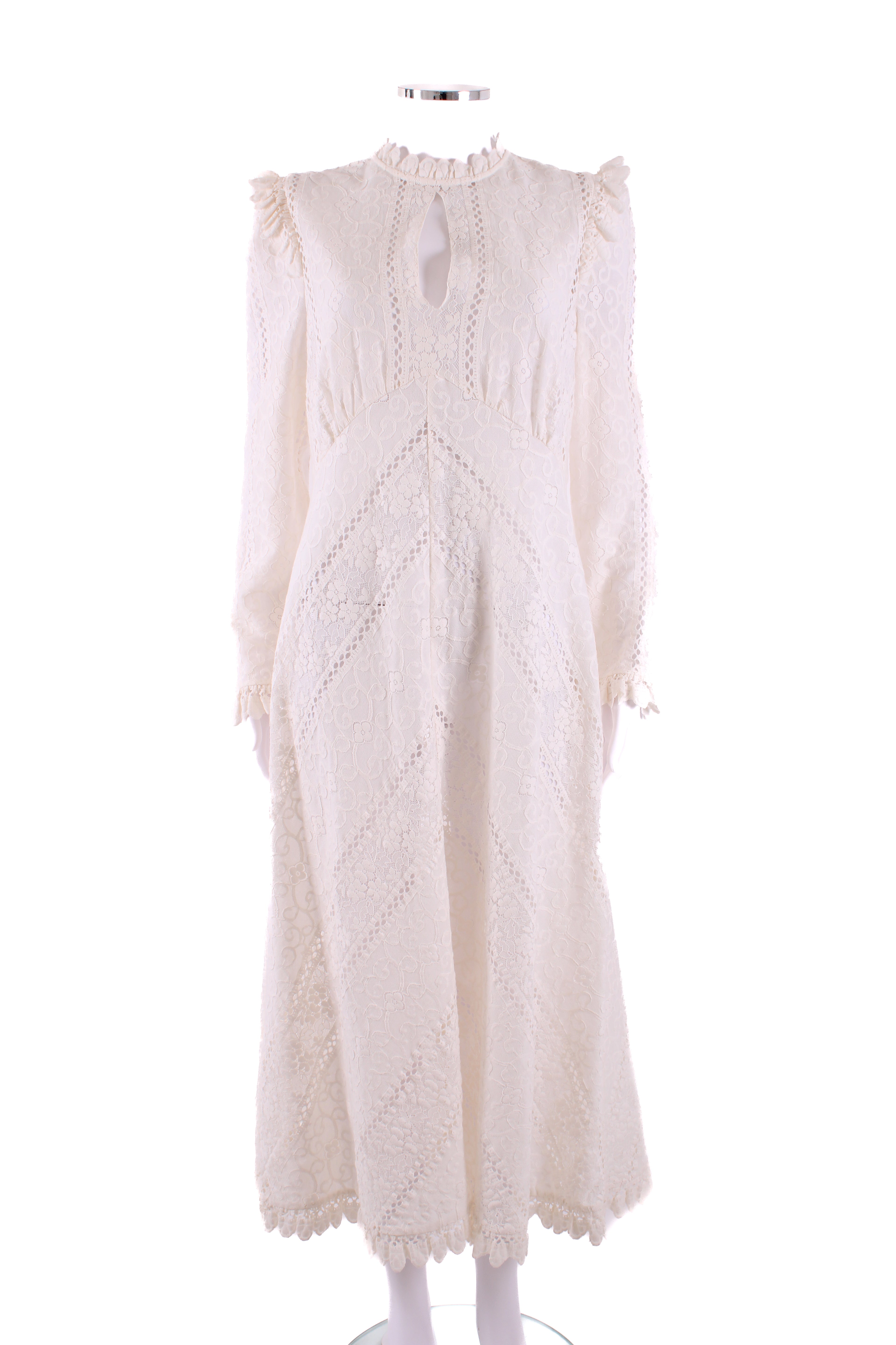 Zimmermann L/S Lace Dress Cream L