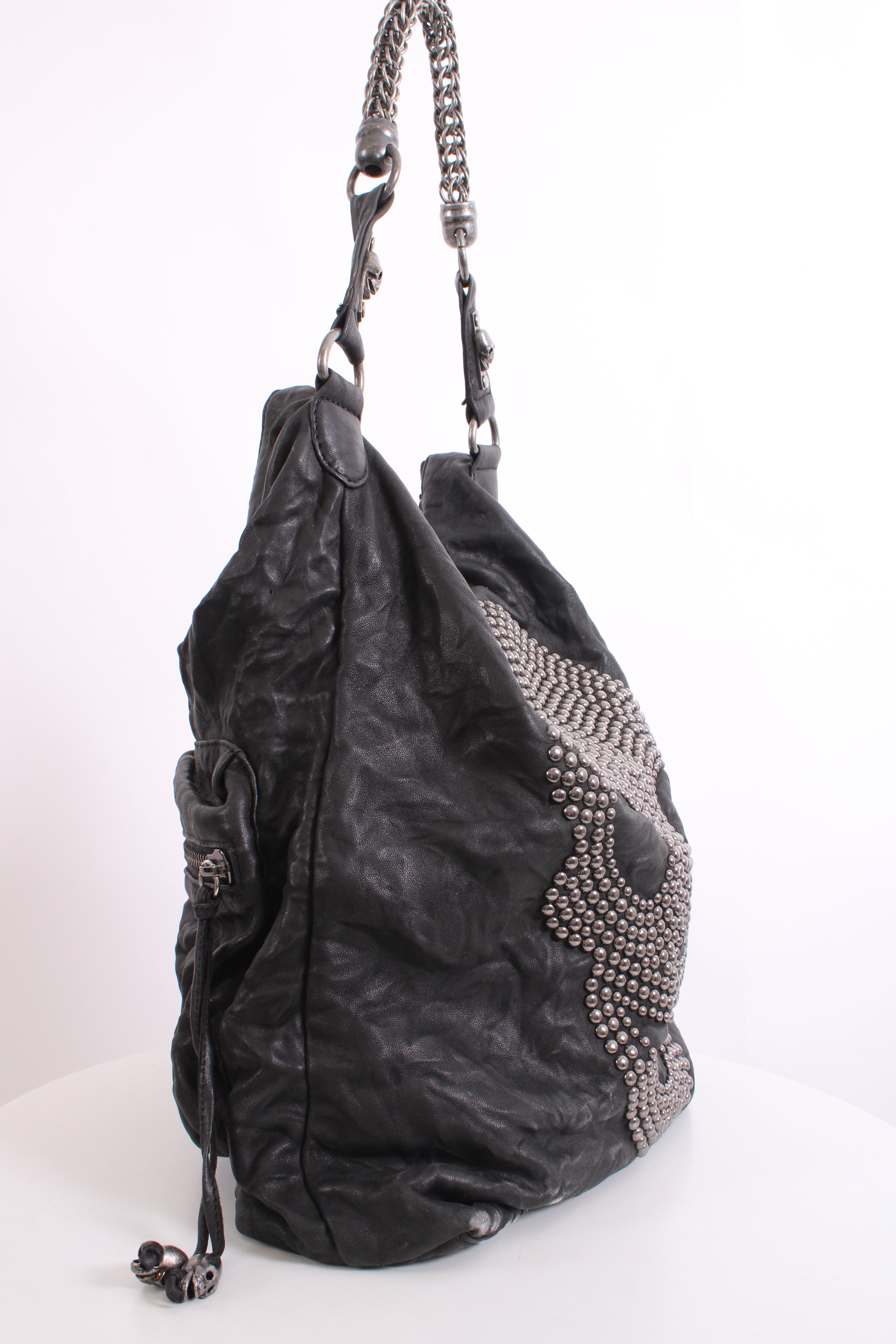 Thomas Wylde skull studd handbag Black