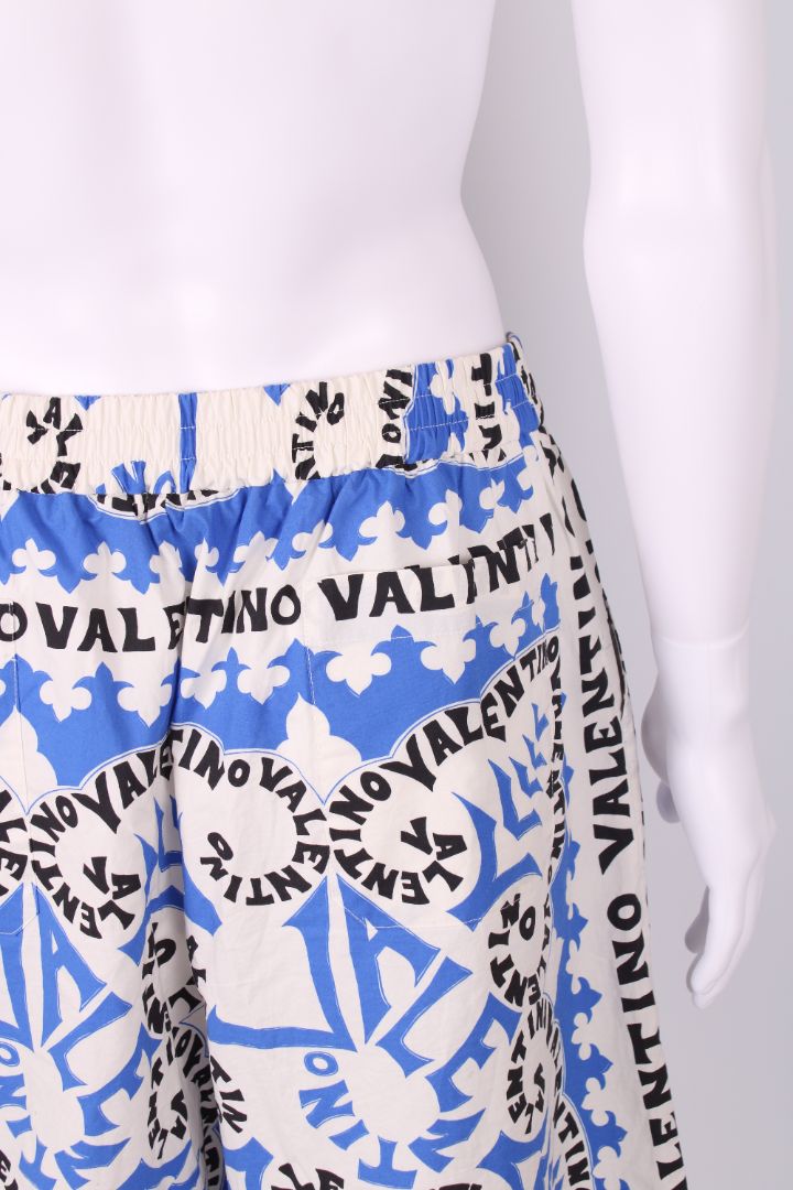 Valentino Bandana Print Cotton Shorts White/black/blue 50