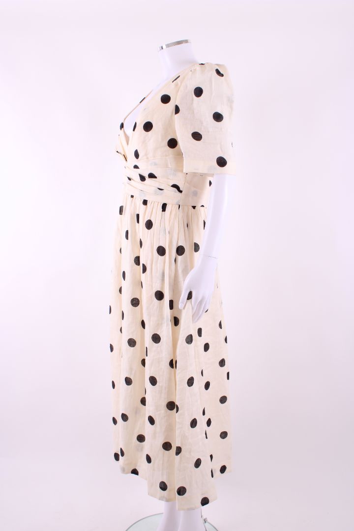 Zimmermann S/S Polka Dot Dress Cream/ Black 14