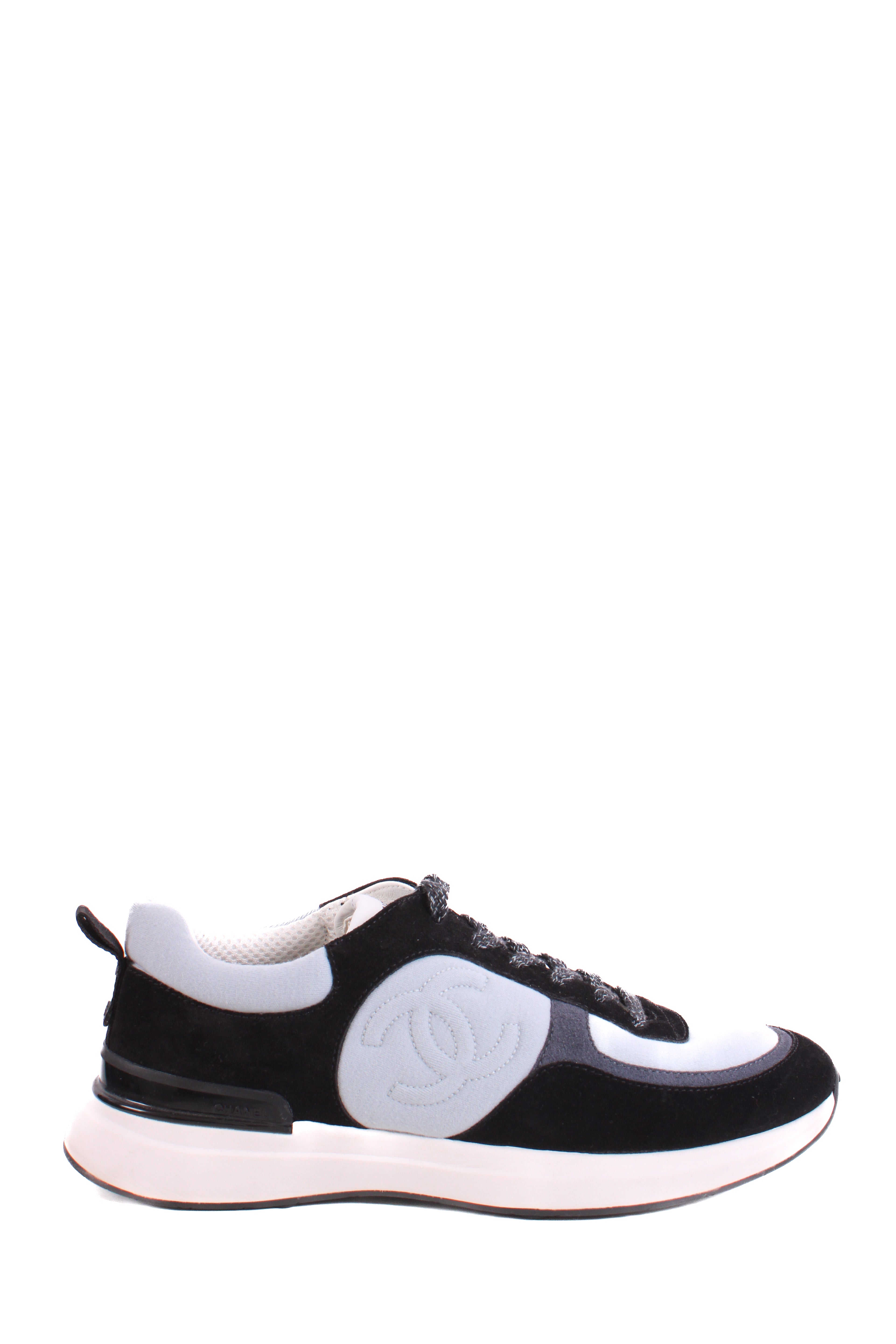 Chanel Suede Calf Fabric Trainers Black