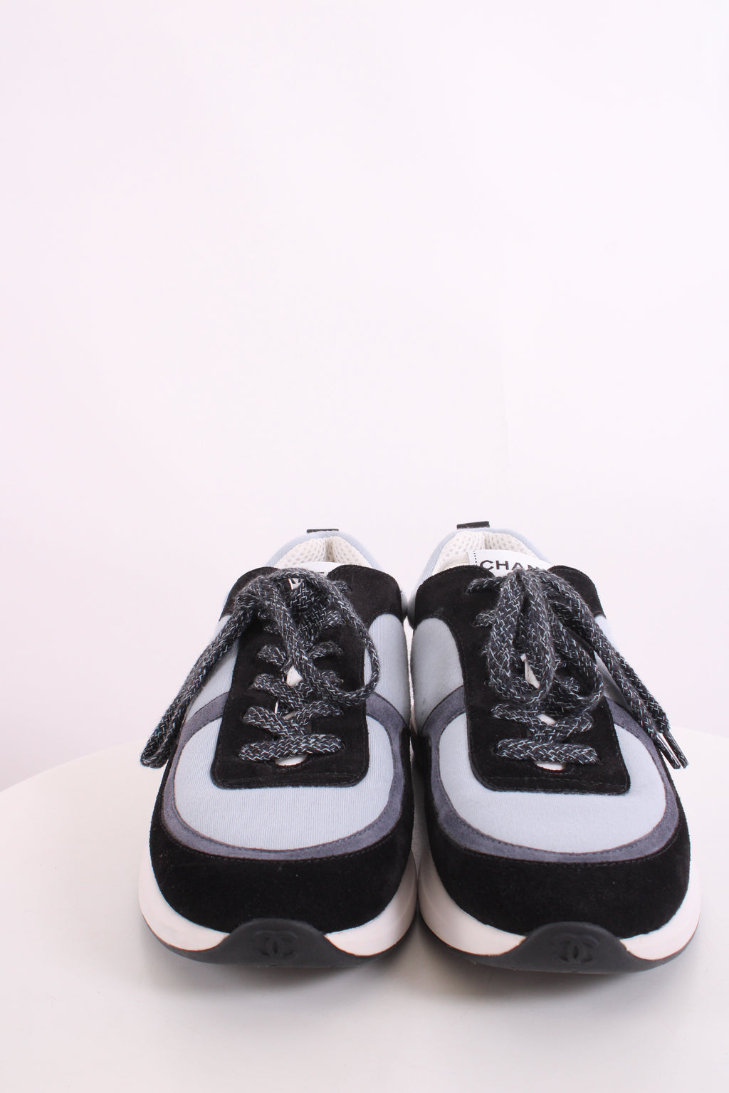 Chanel Suede Calf Fabric Trainers Black