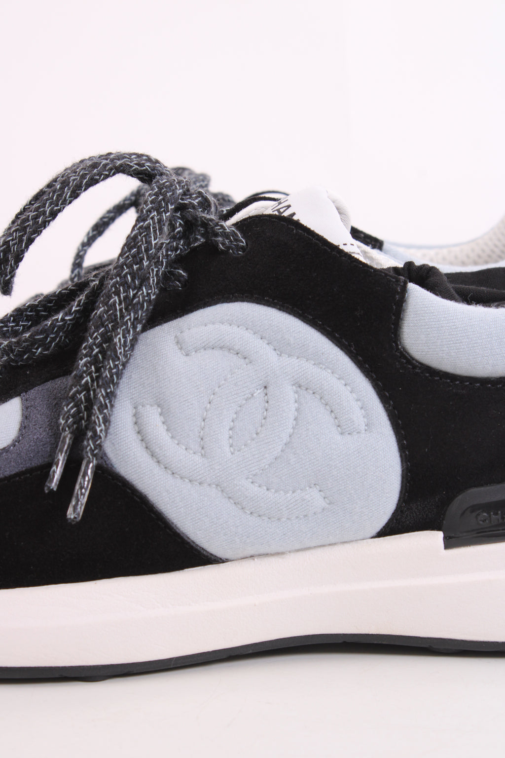 Chanel Suede Calf Fabric Trainers Black
