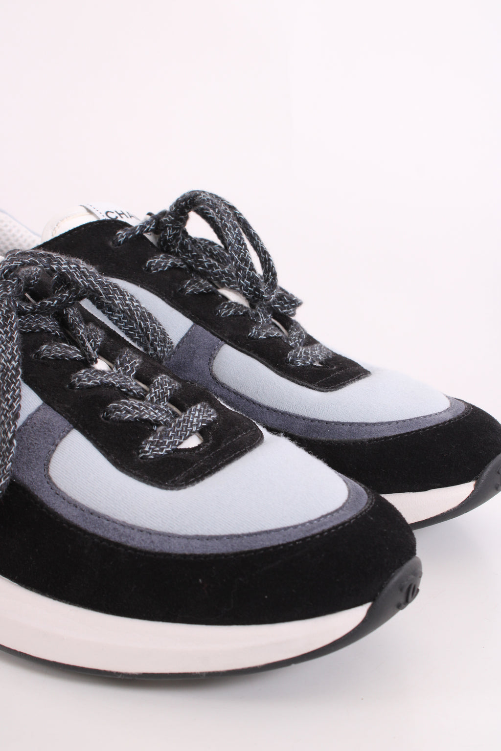 Chanel Suede Calf Fabric Trainers Black