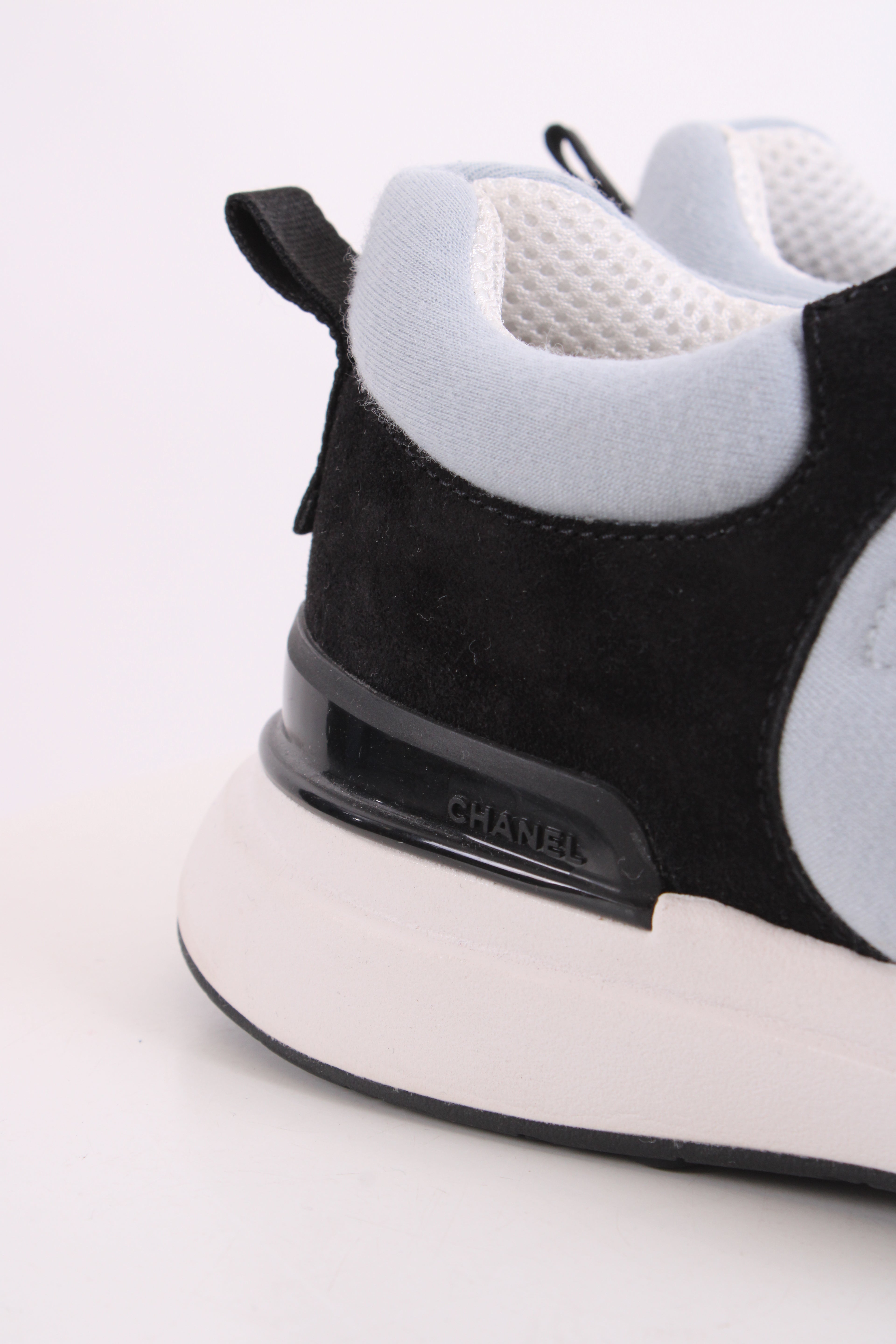 Chanel Suede Calf Fabric Trainers Black