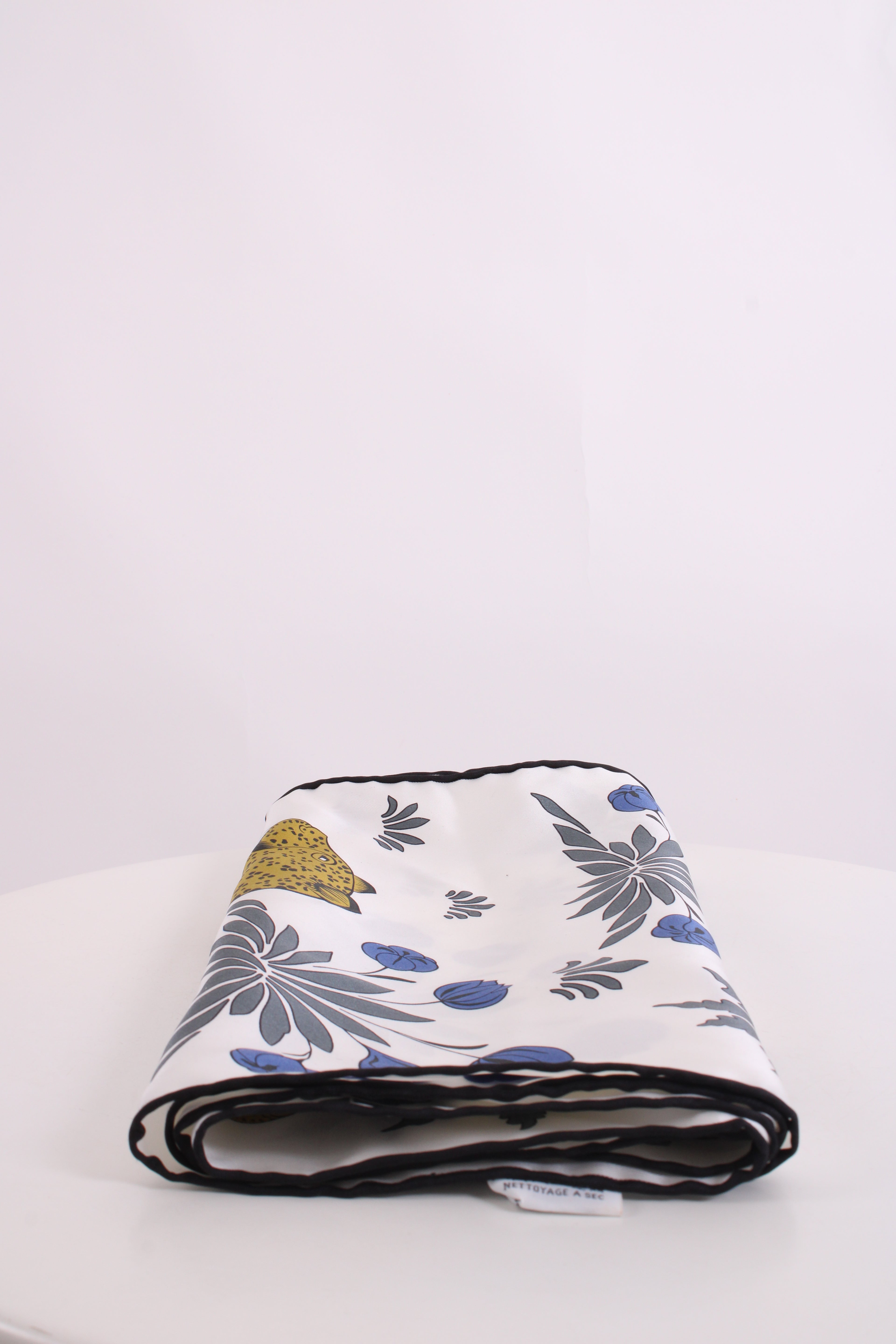 Hermes Les Leopards Maxi Twilly Scarf White/ Mustard