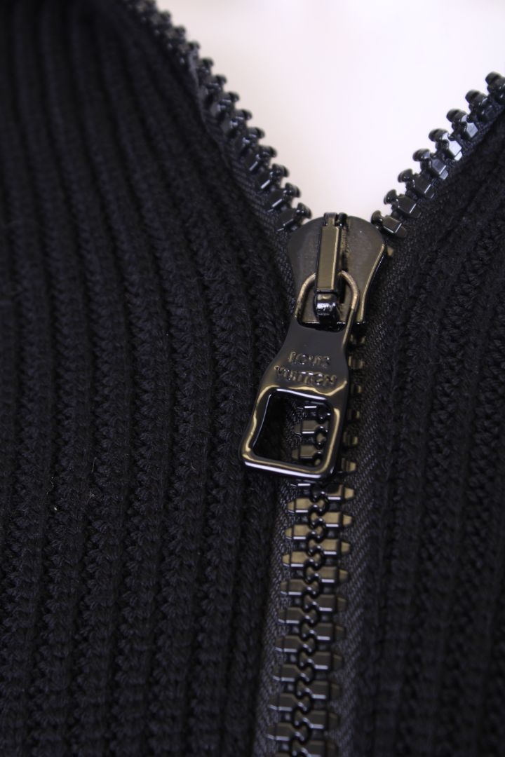 Louis Vuitton Leather Pocket Knit Hoodie Black L