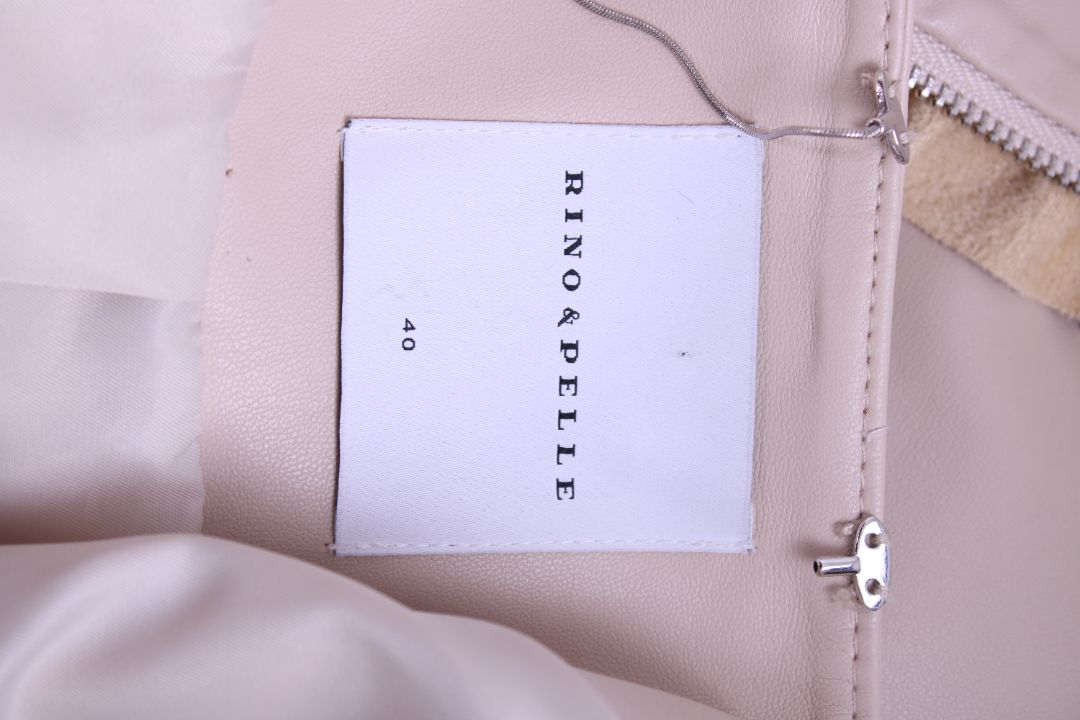 Rino & Pelle Ruffle Faux Leather Jacket Cream 12