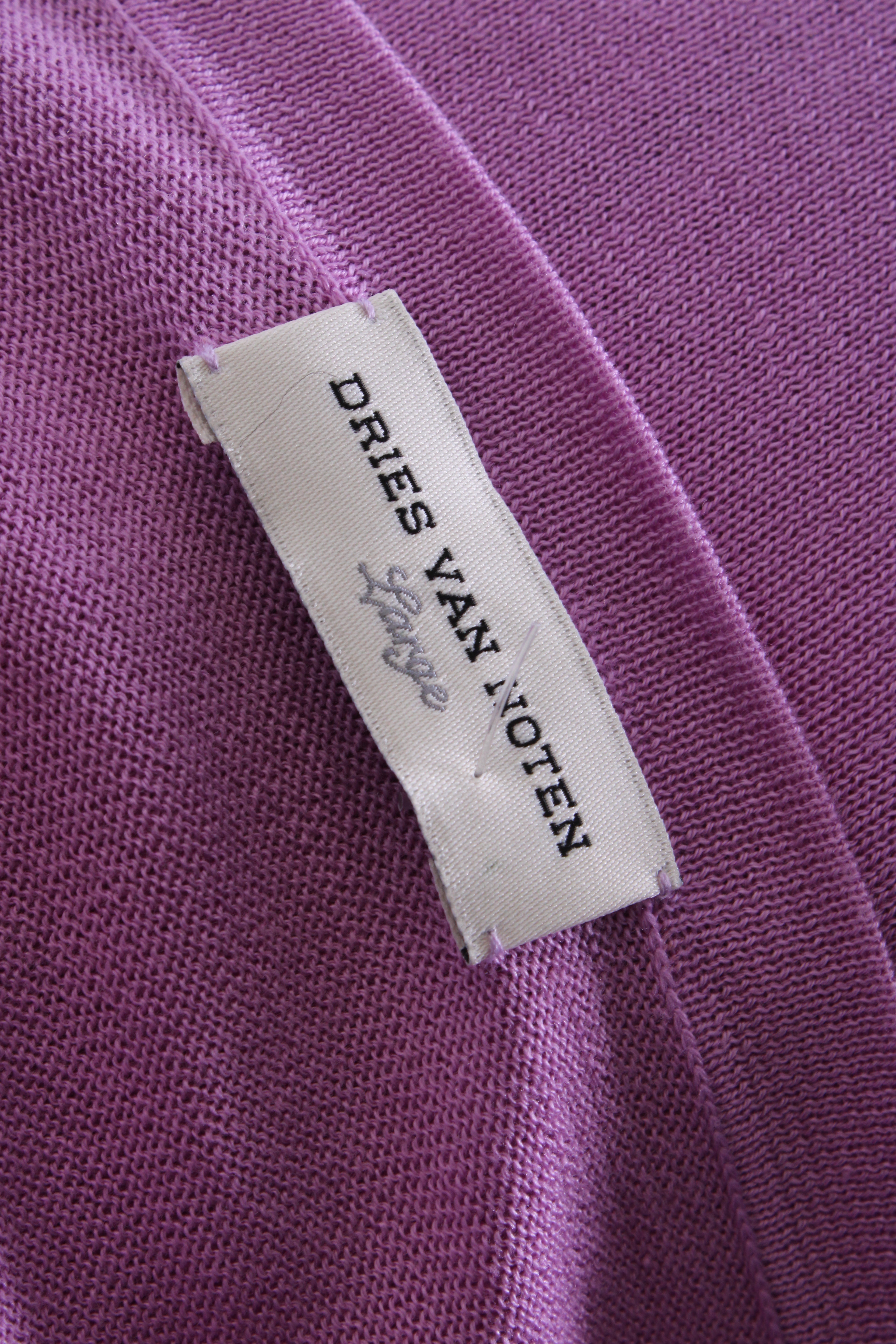 Dries Van Noten L/S V Neck Jumper Lilac L