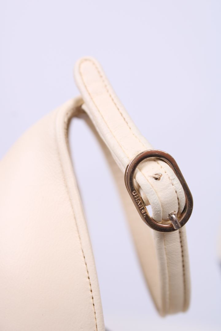 Chanel Ankle Strap Heels Cream/ Black 39.5