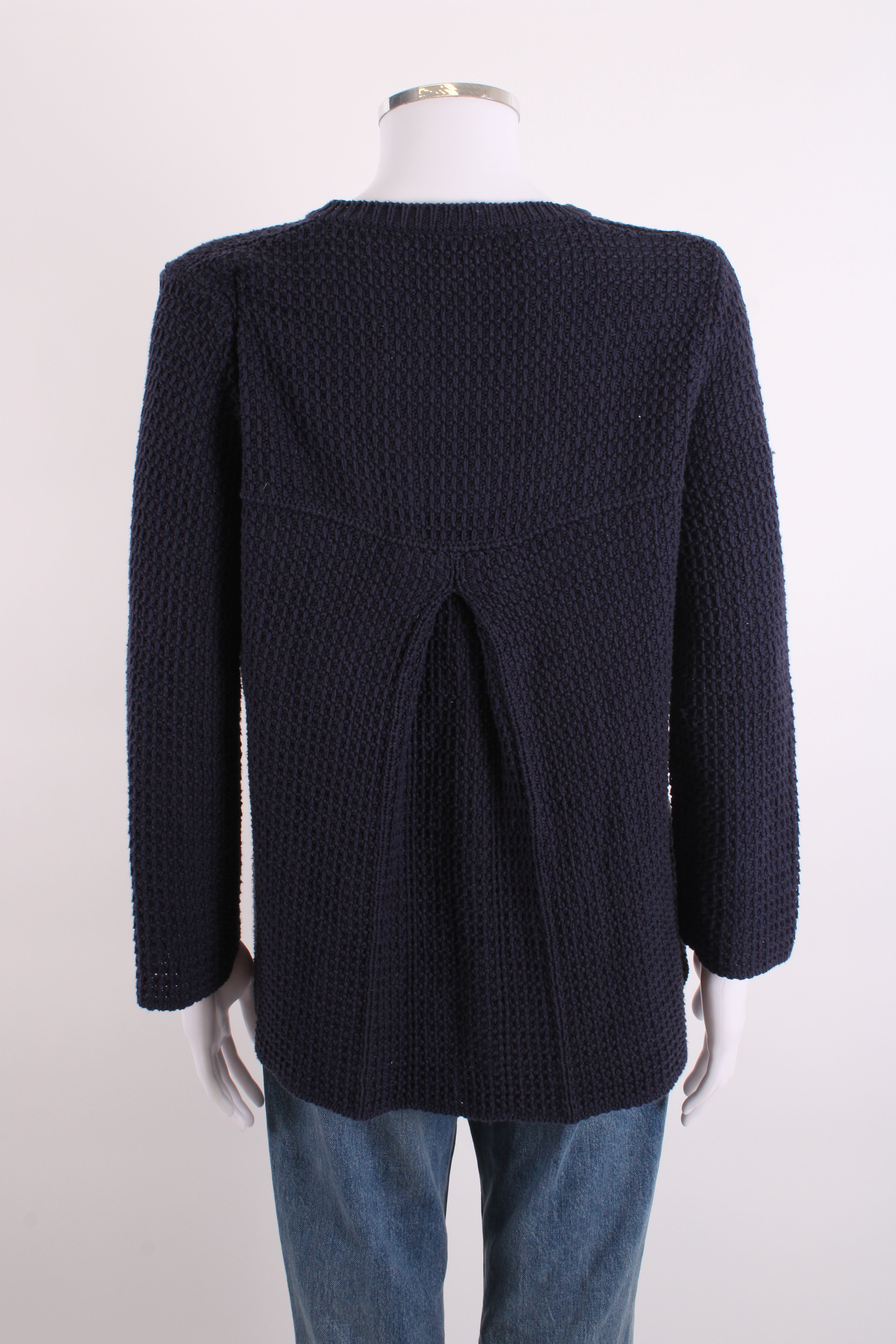 Weekend MaxMara L/S Waffle Knit Cardigan Navy L