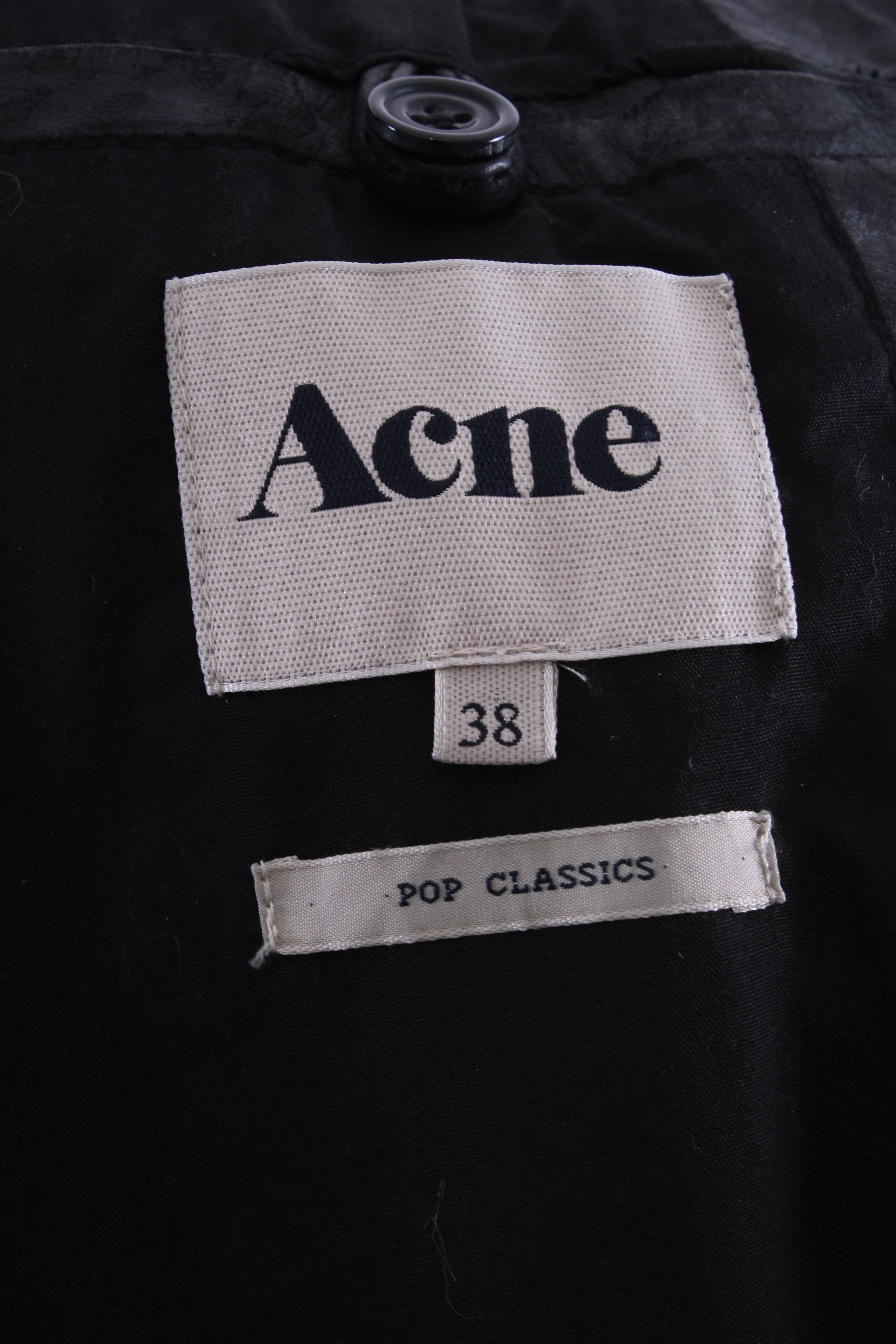Acne Studios Distressed Fabric/ Leather Biker Jacket Black 10