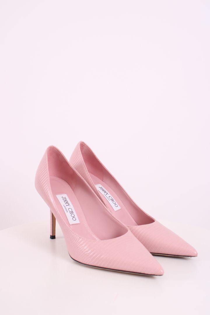 Jimmy Choo Snake Effect Heels Pink 38