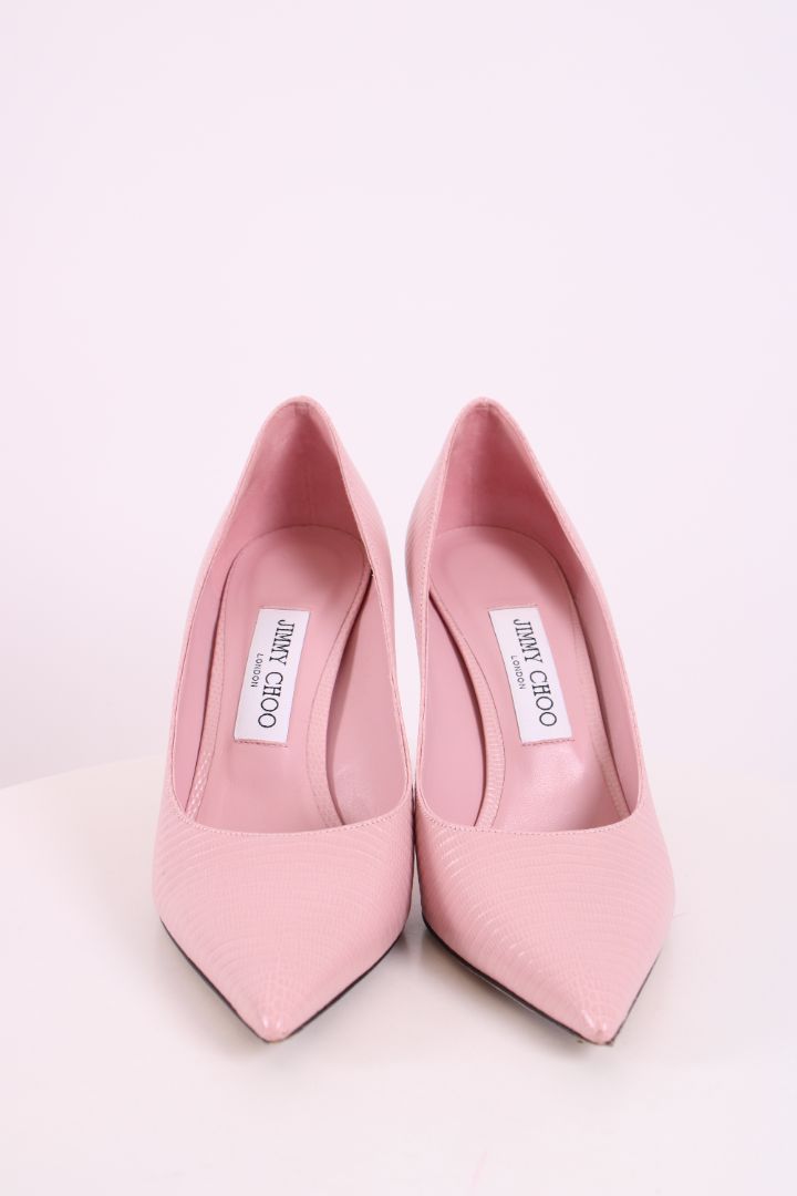 Jimmy Choo Snake Effect Heels Pink 38