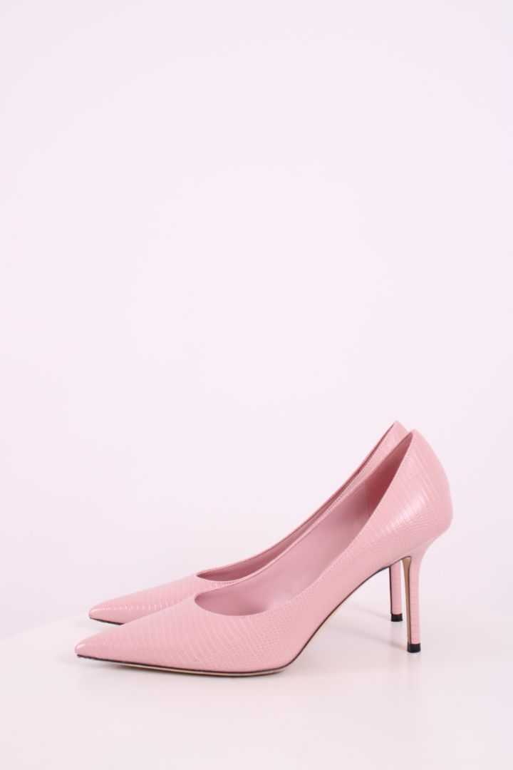 Jimmy Choo Snake Effect Heels Pink 38