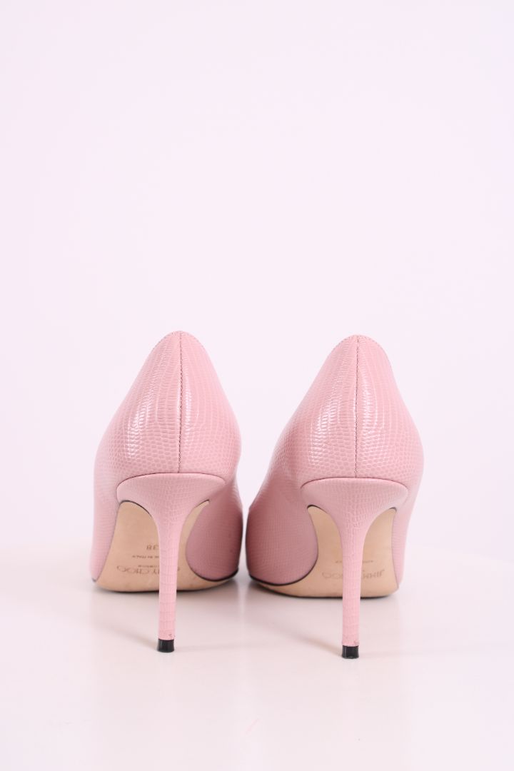 Jimmy Choo Snake Effect Heels Pink 38