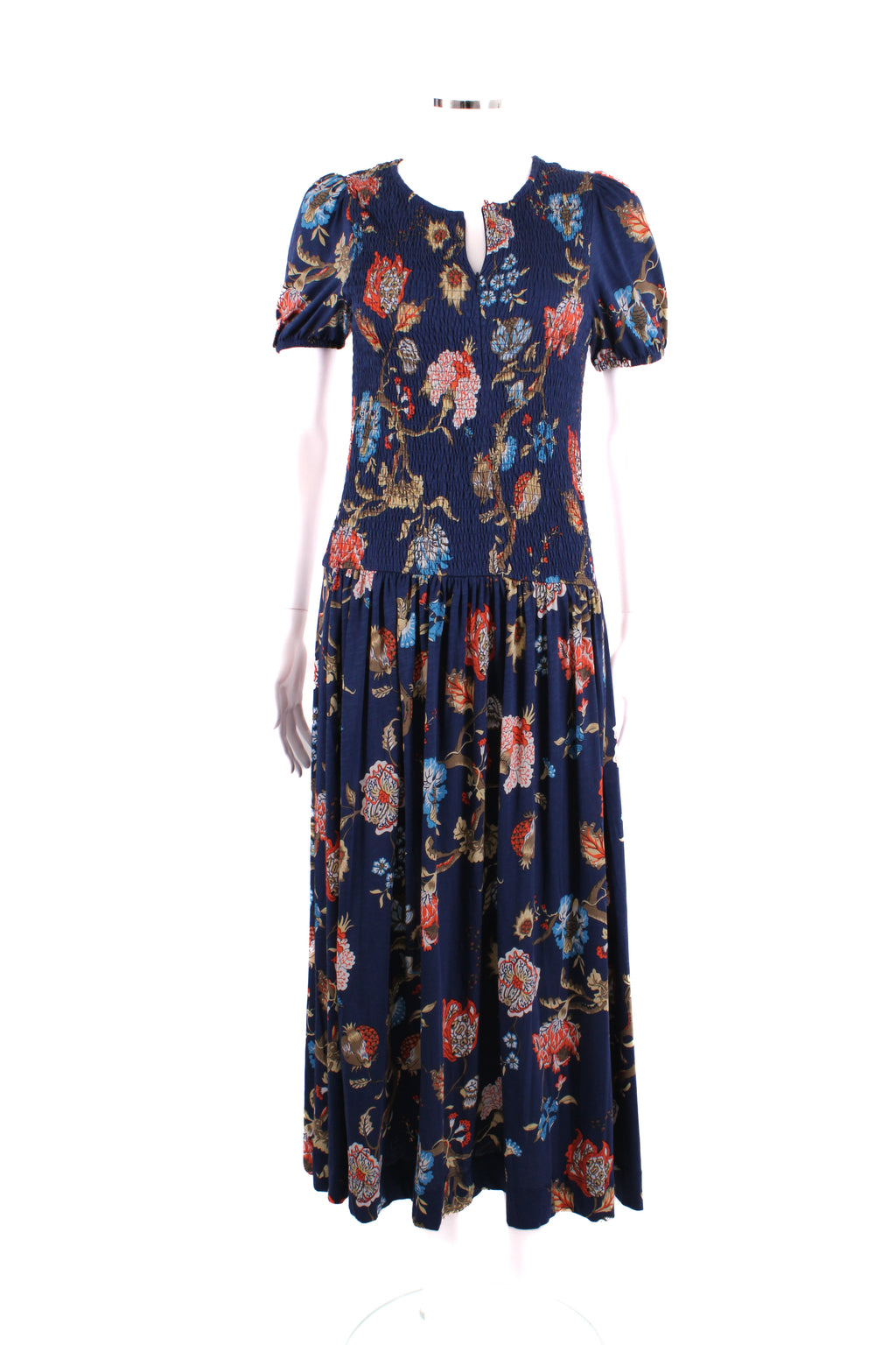 ME+EM S/S Floral Dress Navy/ Orange 10